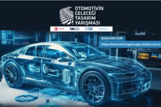 Otomotivin Geleceği Tasarım Yarışması logosu ve otomotiv teması